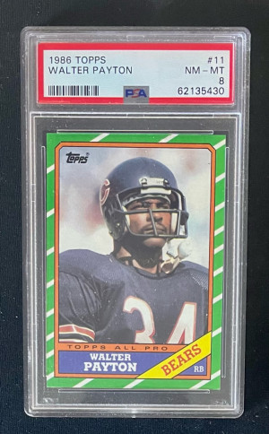 1986 Topps Walter Payton #11 PSA 8 front